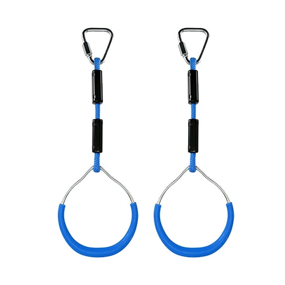 NUOLUX 2pcs Swing Gymnastic Rings Outdoor Backyard Play Sets Climbing Ring Obstacle Ring Swing Toys Set for Kids (Blue)