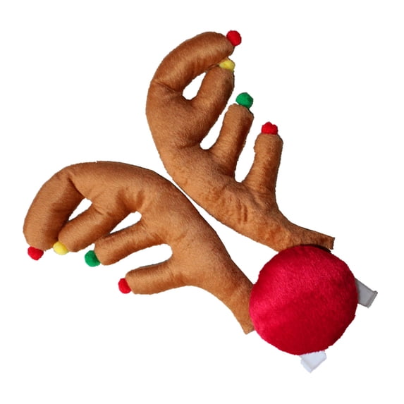 Toyandona Car Reindeer Antlers and Nose Christmas Decorations Multi Fabric