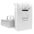 thumbnail image 1 of JiaWei World 13" Medium Gift Bags, 6 Pack Gift Wrap Bag (Black Foil Dots) with Tissue Paper, Ribbon, Card, Blank Tag for Christmas, Wedding, 1 of 5