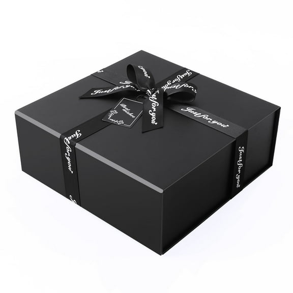 JiaWei World Gift Box 8.2x7.5x3.5 inches, Magnetic Gift Box with Ribbon for Christmas, Wedding, Birthday