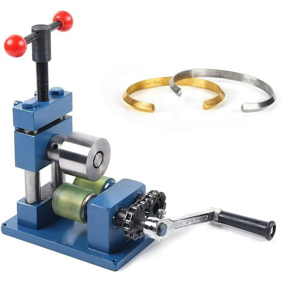 Jiabailie Rolling Machine Ring Bending Machine,Hand Crank Ring Bracelet Bending Machine,Bracelet Press Bending,Jewelry Bending Machine,Jewelry Bender Making Tool for Rolling Tough Metals Gold Silver