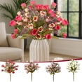thumbnail image 1 of Jiaeri Artificial Small Rose Bouquet, Realistic Faux Floral Arrangement, Fake Flower Combo for Wedding & Dining Table Centerpieces, Living Room & Home Decor, 1 of 6
