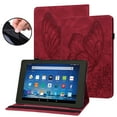 thumbnail image 1 of Jiahe Cover for Amazon Fire Max 11(13th Gen 2023 Release) with Credit Card Slot Case,Multi-Angle Kickstand Shockproof Emboss Butterfly Pattern Folio PU Leather TPU Case Cover,Red, 1 of 6