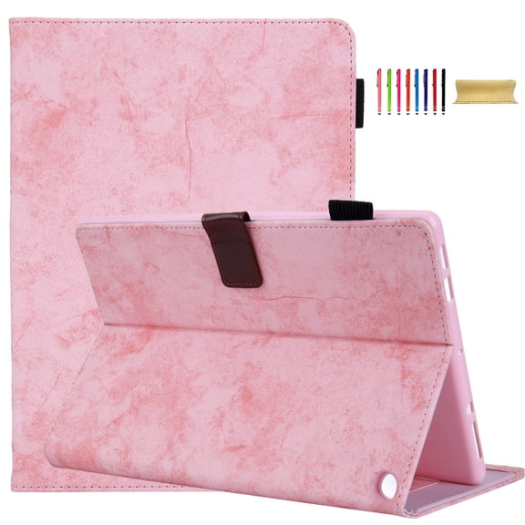 Jiahe Cover for Amazon Fire Max 11 2023, Slim Multi-Angle Stand Shell Protective Case with Pen Holder,Folio Flip Synthetic Leather Shockproof Card Slot Case Cover, Pink