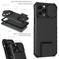 thumbnail image 1 of Jiahe Cover for Apple iPhone 12 Pro Max Military Grade Drop Proof Protection Rugged Protective Phone Cover with Built in Kickstand & Slide - Shockproof TPU Matte Textured Bumper,Black, 1 of 10