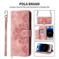 thumbnail image 1 of Jiahe Cover Case Compatible With iPhone 14 Pro,Magnetic Wallet Flip Cover with Card Holder Kickstand Design Crossbody Strap Embossed PU Leather Folio Cover for iPhone 14 Pro, Pink, 1 of 10