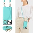thumbnail image 1 of Jiahe Cover Case Design for iPhone 14 Pro, PU Leather Wallet Case With Adjustable Detachable Lanyard Crossbody Strap Ring Holder Kickstand Card Slot Shockproof Cover, Green, 1 of 9