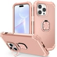 thumbnail image 1 of Jiahe Cover Case For iPhone 14,Shockproof Rubber Case Ring Holder Kickstand Hard PC Back Cover for iPhone 14 6.1-inch,Rosegold, 1 of 9