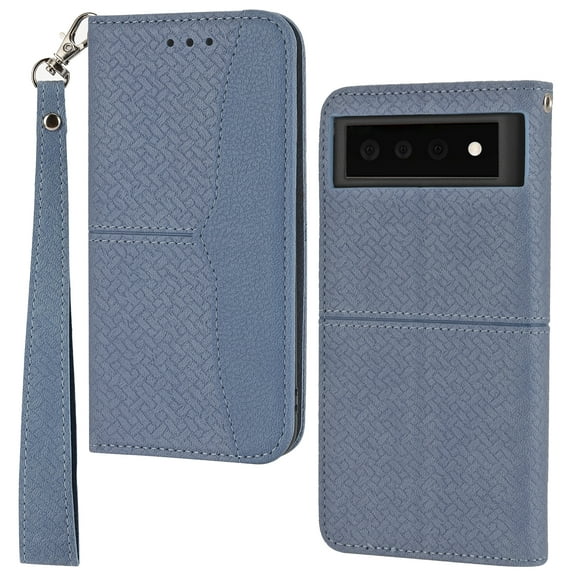 Jiahe Cover Case for Google Pixel 7 Pro ,Synthetic Leather Wallet Case with Card Holder,Flip Folio Magnetic Closure,Kickstand,Wrist Strap Cover for Google Pixel 7 Pro, Grey