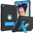 thumbnail image 1 of Jiahe Cover Case For iPad 9th/8th/7th Generation 10.2 inch,Shockproof Heavy Duty Rugged Drop proof Three Layer Protection Kickstand Case Cover,Black + Blue, 1 of 7
