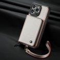 thumbnail image 1 of Jiahe Cover Case for iPhone 14 Pro, Zipper Wallet Case with RFID Card Holder Slot Wrist Strap Handbag Protective Leather Cover Gift for Women Compatible with iPhone 14 Pro, Rosegold, 1 of 10