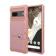 thumbnail image 1 of Jiahe Cover For Google Pixel 7 Hybrid Rugged Shockproof Card Pockets PU Leather Kickstand Magnetic Car Mount Case Cover,Rosegold, 1 of 7