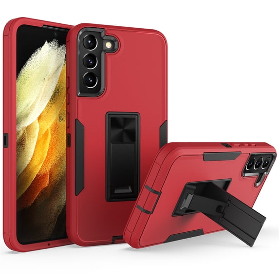 Jiahe Cover For Samsung Galaxy S22 Plus 6.6 inch Case,Rugged Magnetic Shockproof with Built in Kickstand Dual Layer Protection Hard Phone Cover,Red