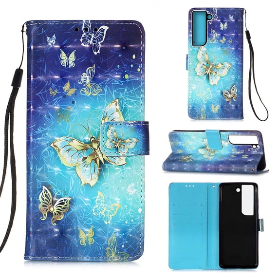 Jiahe Cover For Samsung Galaxy S22 Plus,Hybrid Shockproof Magnetic Wallet Card Slot Stand Patterned Case Cover,B