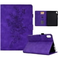 thumbnail image 1 of Jiahe Cover For iPad 10th Generation 2022 10.9 inch,Rugged Shockproof Emboss Flower Pattern Auto Wake/Sleep Card Slot,Purple, 1 of 9