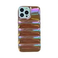 thumbnail image 1 of Jiahe Cover For iPhone 14 Pro Max 6.7 inch,Slim Soft Touch Shockproof Down Jacket Style Soft TPU Puffer Case Cover,For iPhone 14 Pro Max,Brown, 1 of 3