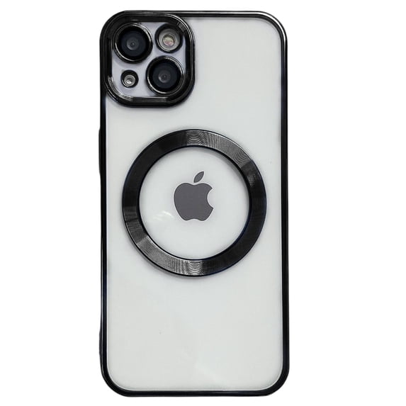 Jiahe Cover For iPhone 14 Pro Max Slim Shockproof Camera Lens Protection Plating Bumper Magnetic MagSafe Clear Case Cover,Black