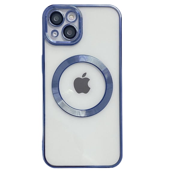 Jiahe Cover For iPhone 14 Pro Max Slim Shockproof Camera Lens Protection Plating Bumper Magnetic MagSafe Clear Case Cover,Blue