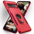 thumbnail image 1 of Jiahe Cover for Google Pixel 7 Pro, with Ring Holder Stand 360 Degree Rotatable Magnetic Kickstand Anti-Scratch Shockproof Bumper Protective Phone Case Cover for Google Pixel 7 Pro 2022, Red, 1 of 5