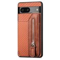 thumbnail image 1 of Jiahe Cover for Google Pixel 8 Pro, Credit Card Holder Phone Case with Magnetic Closure,Shockproof Anti-drop Flip Folio Zipper Wallet Kickstand Cover Case, brown, 1 of 8