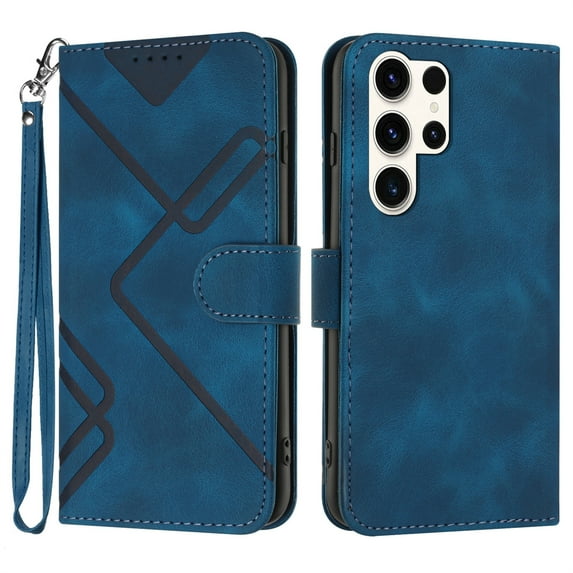 Jiahe Cover for Samsung Galaxy A32 4G, Wallet Case with Credit Card Holder, Hybrid Shockproof Flip Leather Magnetic Clasp Kickstand with Wristband Case Cover, darkblue