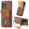 thumbnail image 1 of Jiahe Cover for Samsung Galaxy A32 5G, Wallet Case with Card Slots,Rugged Shockproof Anti Scratch Kickstand with Hand Strap Wallet Case,Support Magnetic Car Mount, brown, 1 of 5