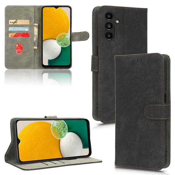 Jiahe Cover for Samsung Galaxy A33 5G, Magnetic Wallet Case with Credit Card Holder,Shockproof Folio Flip Leather Card Slot Stand with Wrist Strap and RFID Blocking Cover, black