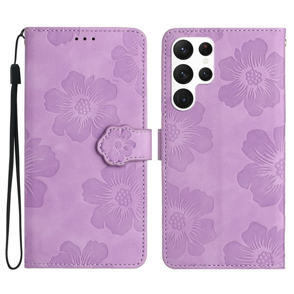 Jiahe Cover for Samsung Galaxy Note 20 Ultra, Wallet Phone Case,Premium Flip Leather with Hand Strap Shockproof Flower Pattern Case with Magnetic Clasp Card Holder Kickstand Case Cover, purple