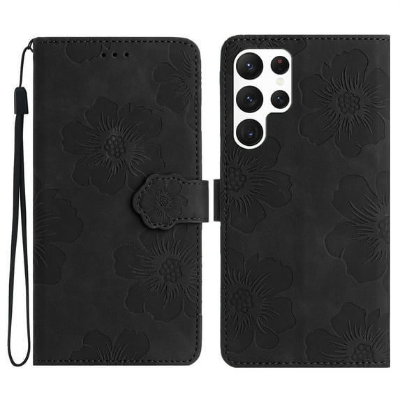 Jiahe Cover for Samsung Galaxy S20+, Wallet Phone Case,Premium Flip Leather with Hand Strap Shockproof Flower Pattern Case with Magnetic Clasp Card Holder Kickstand Case Cover, black