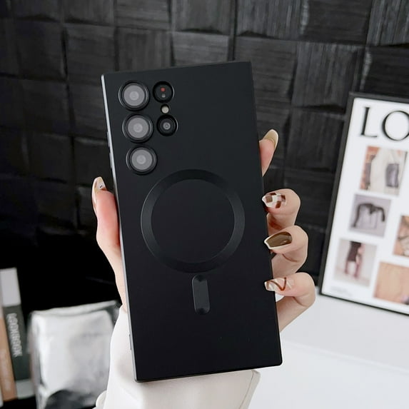 Jiahe Cover for Samsung Galaxy S21 Ultra, Compatible with MagSafe Case,Slim Hybrid Shockproof MagSafe Full Camera Lens Protector Cover Anti-Scratch Case Cover, black