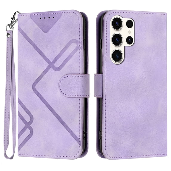 Jiahe Cover for Samsung Galaxy S21, Wallet Case with Credit Card Holder, Hybrid Shockproof Flip Leather Magnetic Clasp Kickstand with Wristband Case Cover, purple