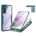 thumbnail image 1 of Jiahe Cover For Samsung Galaxy S22 6.1 inch,Slim Rugged Shockproof Dual Layer Silicone Bumper with Built in Screen Protector Clear Back Cover,Darkgreen, 1 of 6