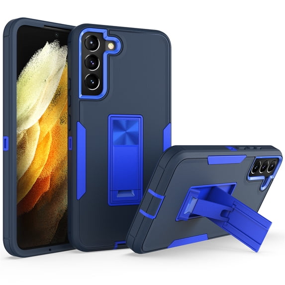 Jiahe Cover For Samsung Galaxy S22 Plus 6.6 inch Case,Rugged Magnetic Shockproof with Built in Kickstand Dual Layer Protection Hard Phone Cover,Black+Navy