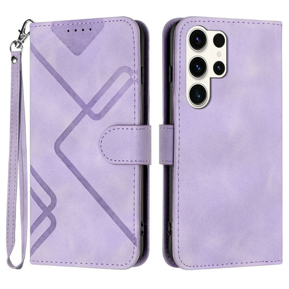 Jiahe Cover for Samsung Galaxy S22 Ultra, Wallet Case with Credit Card Holder, Hybrid Shockproof Flip Leather Magnetic Clasp Kickstand with Wristband Case Cover, purple