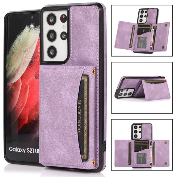 Jiahe Cover for Samsung Galaxy S23 Plus, Wallet Case with Card Holder Pocket,Rugged Shockproof PU Leather Kickstand Card Slot Anti-Scratch Case Cover, purple