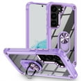 thumbnail image 1 of Jiahe Cover for Samsung Galaxy S23, Slim Lightweight Metal Ring Holder Stand,Shockproof with 360°Ring Holder Kickstand Soft TPU Bumper Plating Button Hard PC Case Cover, purple, 1 of 8