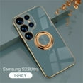 thumbnail image 1 of Jiahe Cover For Samsung Galaxy S23 Ultra Case Shockproof Magnetic Ring Holder Kickstand Support Car Mount Elegant Plating Soft TPU Case Cover,6.8 inch,For Samsung Galaxy S23 Ultra,Gray, 1 of 6