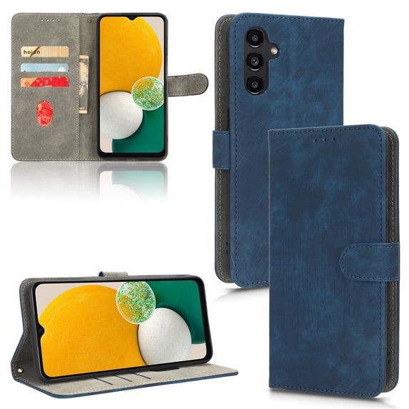 Jiahe Cover for Samsung Galaxy S23 Ultra, Magnetic Wallet Case with Credit Card Holder,Shockproof Folio Flip Leather Card Slot Stand with Wrist Strap and RFID Blocking Cover, blue