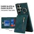 thumbnail image 1 of Jiahe Cover For Samsung Galaxy S23, Wallet Case with Card Slot Holder,RFID Blocking,Built-in 360°Rotating Ring Kickstand Zipper Retro Purse Shockproof Case Cover, blue, 1 of 8