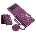 thumbnail image 1 of Jiahe Cover for Samsung Galaxy Z Flip 3, Multi-function Wallet with Credit Card Holder Crossbody Shoulder Strap Case,Rugged Shockproof with Ring Stand PU Leather Case Cover, deeppurple, 1 of 8