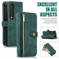 thumbnail image 1 of Jiahe Cover for Samsung Galaxy Z Fold 4, Mulit-Function Wallet Case,Flip Leather Zipper Card Holder Stand with Adjustable Shoulder Strap Full Body Protection Case Cover, darkgreen, 1 of 8