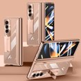 thumbnail image 1 of Jiahe Cover for Samsung Galaxy Z Fold4 5G, Full Body Hinge Protection with Built-in Screen Protector, Shockproof Plating Clear Back Foldable Kickstand Case, Rosegold, 1 of 7