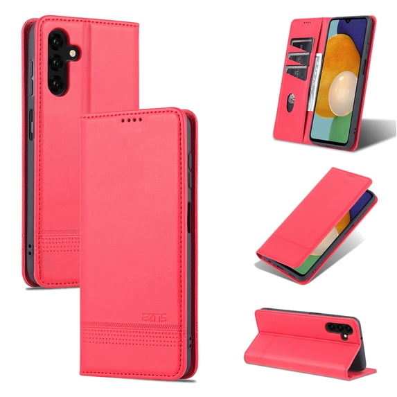 Jiahe Cover Wallet Case For Samsung Galaxy A53 5G,Credit Card Holder,Flip Book PU Leather Phone Case Kickstand Shockproof Full Body Protection Cover,6.5 inch,Red