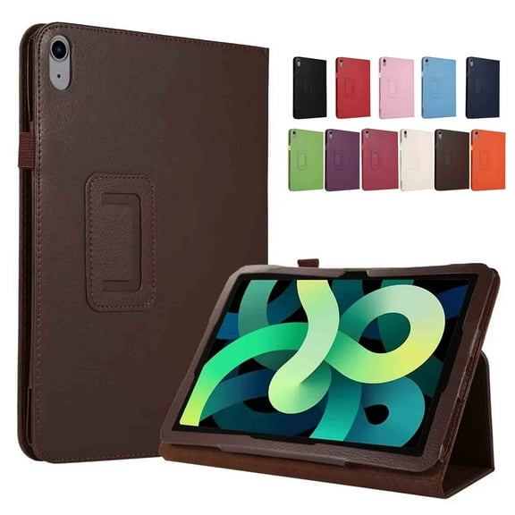 Jiahe Cover for iPad 10th Generation 10.9 Inch 2022, Shockproof Premium PU Leather Slim Stand with Pen Loop Holder Case, Brown
