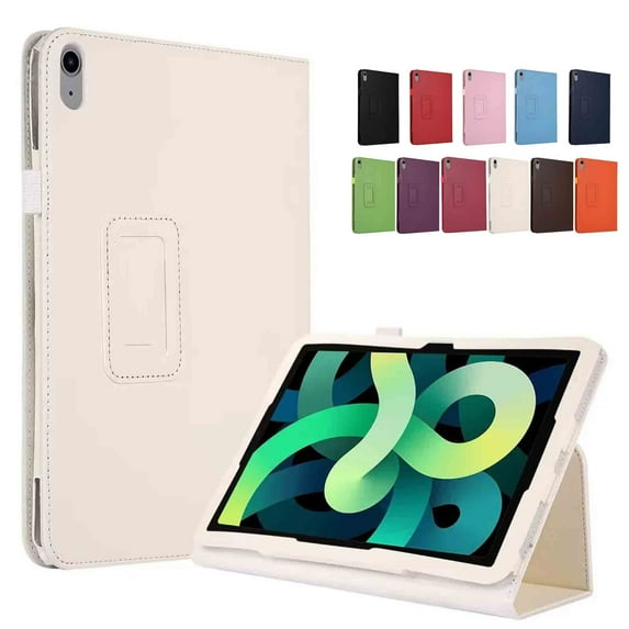 Jiahe Cover for iPad 10th Generation 10.9 Inch 2022, Shockproof Premium PU Leather Slim Stand with Pen Loop Holder Case, White