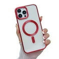 thumbnail image 1 of Jiahe Cover for iPhone 11, Compatible with MagSafe Case,Slim Plating Hybrid Shockproof Lightweight Anti-Scratch Transparent Back Case Cover, red, 1 of 7