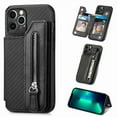 thumbnail image 1 of Jiahe Cover for iPhone 11, Credit Card Holder Phone Case with Magnetic Closure,Shockproof Anti-drop Flip Folio Zipper Wallet Kickstand Cover Case, black, 1 of 6