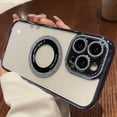 thumbnail image 1 of Jiahe Cover for iPhone 12 Pro, Compatible with MagSafe Case,Slim Plating Bling Glitter Lens Protector,Lightweight Magnetic Hybrid Shockproof Transparent Back Case Cover, blue, 1 of 5