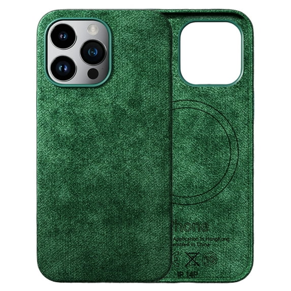 Jiahe Cover for iPhone 12 Pro Max, Compatible with MagSafe Case,Shockproof Hybrid Synthetic Leather Case,Anti-Scratch Lightweight Back Cove,Support Wireless Charging , darkgreen