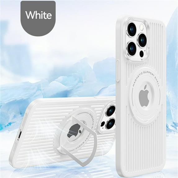 Jiahe Cover for iPhone 12 Pro Max, Compatible with MagSafe Case,with Built-in Invisible Stand Slim Hybrid Rugged Shockproof Anti-Scratch Phone Case Cover, white
